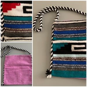 🔥5/$20🔥 Handwoven Serape Messenger Bag Mexico: